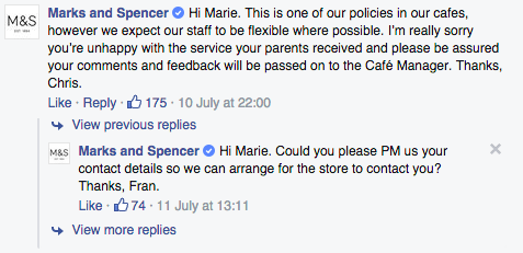 Mark and Spencer's response