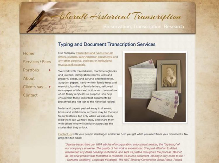 Ashcraft Historical Transcription